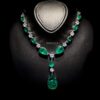 Omnia Isabella Green Necklace in 92.5 Silver with High Quality Simulated Diamonds
