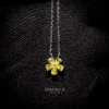 Omnia Yellow Radiance Flower Necklace In 92.5 Silver with High Quality Simulated Diamonds - Image 2