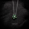 Omnia Emerald Bloom Necklace In 92.5 Silver with High Quality Simulated Diamonds