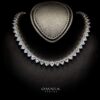 Omnia Shaden Heart-Shaped Tennis Necklace - Silver with Iced Cut Stones - Image 2
