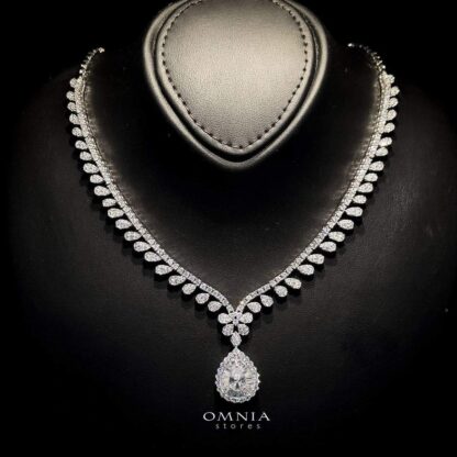 Omnia Sophia Teardrop Bridal Full Set in 92.5 Silver with High Quality Simulated Diamonds - Image 2
