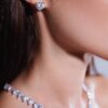 Omnia Shaden Heart-Shaped Tennis Necklace - Silver with Iced Cut Stones - Image 4