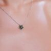 Omnia Emerald Bloom Necklace In 92.5 Silver with High Quality Simulated Diamonds - Image 3