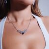 Omnia Layla Blue Necklace in 92.5 Silver with High Quality Simulated Diamonds - Image 5