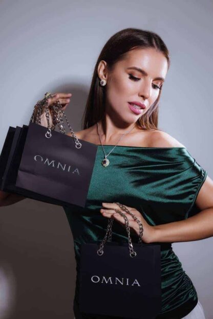 Omnia Maliya Purple Necklace in 92.5 Silver High Quality Simulated Diamonds - Image 4