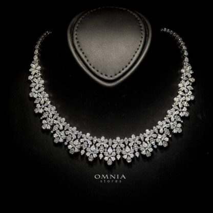 Omnia Jovy Bridal Full Set in High Quality Zircon Stone Rhodium Plated - Image 2