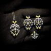 Omnia Ashwaq Blue & Yellow Set in High Quality Zircon Stone