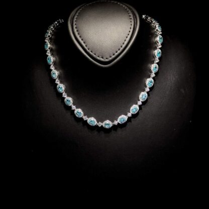 Omnia Asiya Sky Blue Necklace 92.5 Silver In High Quality Simulated diamonds - Image 2