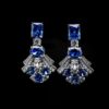 Omnia Karina Blue Mixed-Cut Drop Earrings in 92.5 Silver with High Quality Simulated Diamonds