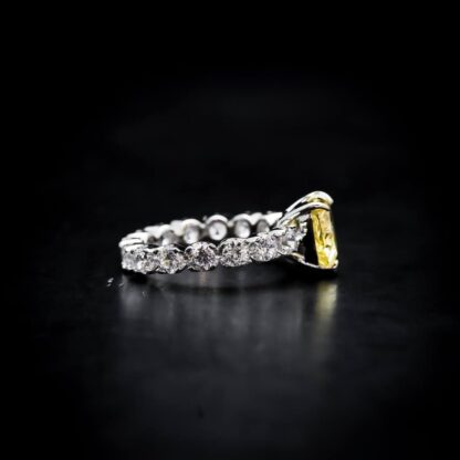 Omnia Yellow Heart Ring in 92.5 Silver with High-Quality Simulated Diamonds - Image 2