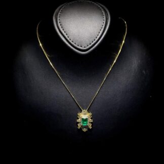 Omnia Green Radiance Necklace in 92.5 Silver with High Quality Simulated Diamonds
