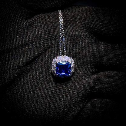 Omnia Jovie Blue Necklace 92.5 Silver In High Quality Simulated diamonds - Image 2