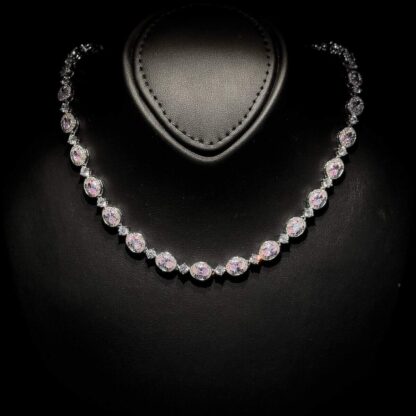 Omnia Asiya Pink Necklace 92.5 Silver In High Quality Simulated diamonds - Image 2
