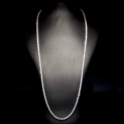 Omnia Luxury Tennis Long Chain Necklace in 92.5 Silver with Exquisite 70cm High Quality Simulated Diamonds