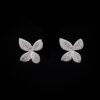 Omnia White Butterfly Earrings with High-Quality Zircon Stones in Rhodium Plated