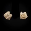 Omnia Golden Rose Earrings with High-Quality Zircon Stones in Rhodium Plated