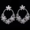 Omnia Elegant Floral Hoop Earrings in High-Quality Zircon Stone and Rhodium Plated - Image 2