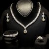 Omnia Aamira Teardrop-Design Bridal Yellow Full Set with High-Quality Zircon Stones in Rhodium-Plated Finish