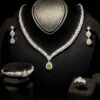 Omnia Aamira Teardrop-Design Bridal Yellow Full Set with High-Quality Zircon Stones in Rhodium-Plated Finish - Image 2