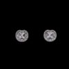 Omnia Hadeel Pure White Radiant-Cut Stud Earrings with High-Quality Zircon Stones in Rhodium-Plated Finish - Image 2