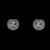 Omnia Hadeel Pure White Radiant-Cut Stud Earrings with High-Quality Zircon Stones in Rhodium-Plated Finish