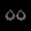 Omnia Najwan Star-Cluster Hoop Earrings with High-Quality Zircon Stones in Rhodium-Plated Finish - Image 2