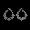 Omnia Najwan Star-Cluster Hoop Earrings with High-Quality Zircon Stones in Rhodium-Plated Finish