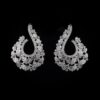 Omnia Suhaila Paisley-Design Drop Earrings with High-Quality Zircon Stones in Rhodium-Plated Finish
