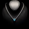 Omnia Heart Sky Blue Necklace 92.5 Pure Silver Jewelry in High Quality Simulated Diamonds - Image 4