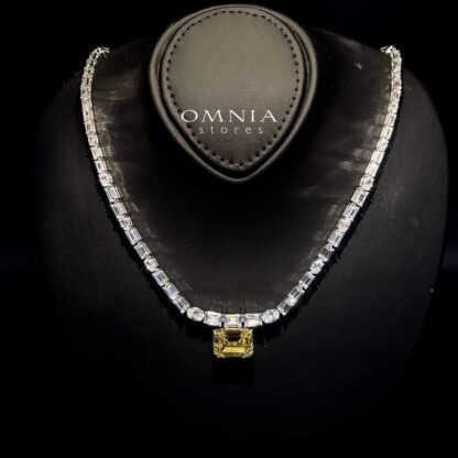 Omnia Karina Necklace 92.5 Silver In High Quality Simulated diamonds
