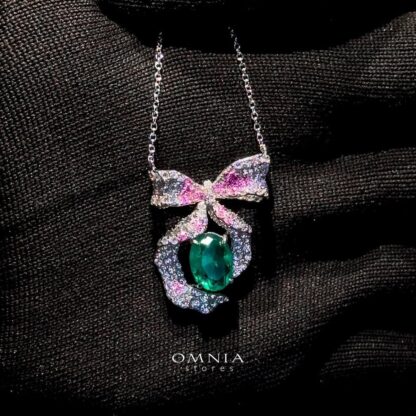 Omnia Kenzie Necklace In 92.5 Silver Jewelry in High Quality Zircon Stone in Rhodium Plated