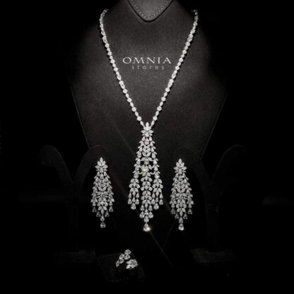 Omnia Laurel white Zircon jewellery set