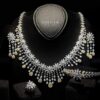 Omnia Anoud Yellow Bridal Full Set with Sparkling Zircon Stones in High-Quality Rhodium Plated Finish