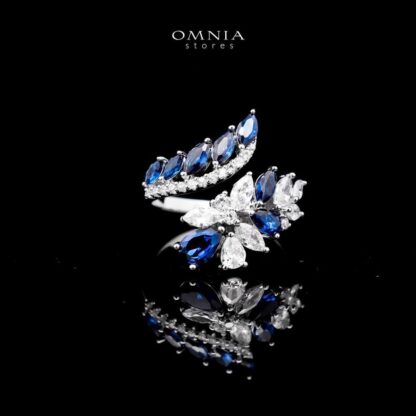 Omnia Basant Blue Bridal Full Set with Sparkling Zircon Stones in High-Quality Rhodium Plated Finish - Image 3