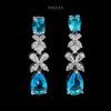 Omnia Suhana Sky Blue Bridal Full Set Designed with Pear-Cut and Round Simulated Diamonds in High-Quality Rhodium Plated Finish - Image 9