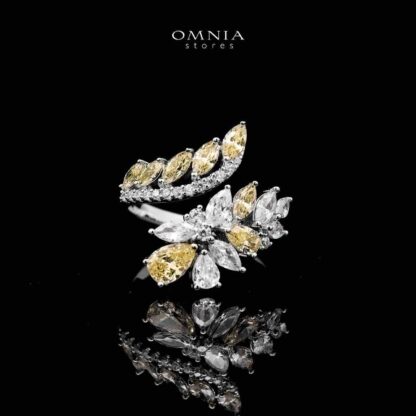 Omnia Basant Yellow Bridal Full Set with Sparkling Zircon Stones in High-Quality Rhodium Plated Finish - Image 5