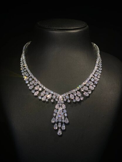 Omnia Minerva Bridal Full Set Accessories in High Quality Zircon Stone in Rhodium Plated - Image 9