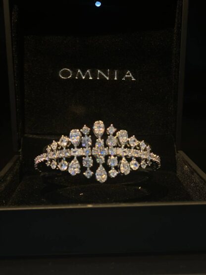 Omnia Minerva Bridal Full Set Accessories in High Quality Zircon Stone in Rhodium Plated - Image 10