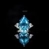 Omnia Carima Sky Blue Ring 2.00 Carat in 92.5 Silver High Quality Simulated Diamonds