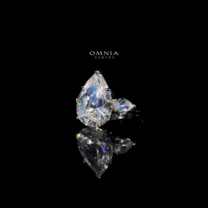 Omnia Carima White Ring 92.5 Silver in High Quality Simulated Diamonds - Image 2