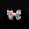 Omnia Coral Butterfly Brooch in 92.5 Silver with High Quality Simulated Diamonds