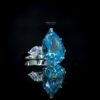 Omnia Carima Sky Blue Ring 2.00 Carat in 92.5 Silver High Quality Simulated Diamonds - Image 4