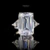 Omnia Darine white Ring 92.5 Silver in High Quality Simulated Diamonds