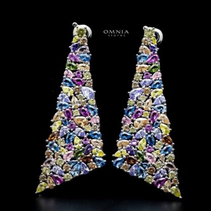 Omnia Jana Earrings In 92.5 Silver High Quality Simulated Diamonds