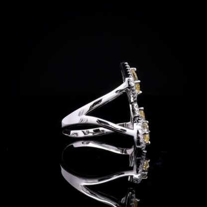 Omnia Bona Yellow Ring 92.5 Pure Silver Jewelry in High Quality Simulated Diamonds - Image 3