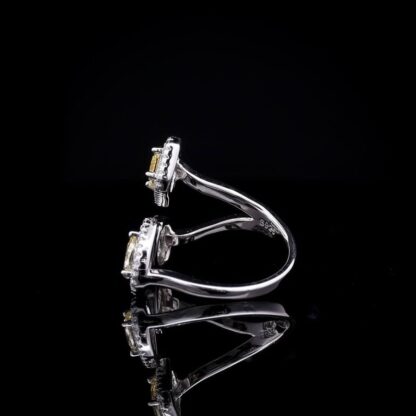 Omnia Bona Yellow Ring 92.5 Pure Silver Jewelry in High Quality Simulated Diamonds - Image 2