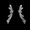 Omnia Celeste Bow Design Earrings in 92.5 Silver with High-Quality Simulated Diamonds and Elegant Dangling Accents - Image 3