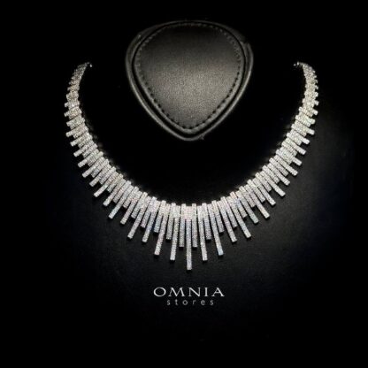 Omnia Ashley Bridal Full Set Accessories High Quality Zircon Stone in Rhodium Plated