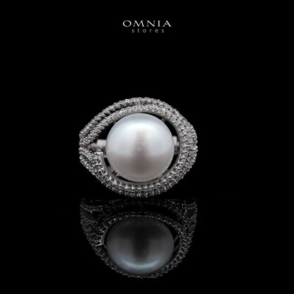 Omnia Reese Pearl Set in 92.5 Silver with High Quality Simulated Diamonds - Image 3