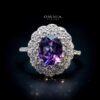 Omnia Fadia Ring in 92.5 Silver In High Quality Amethyst stone